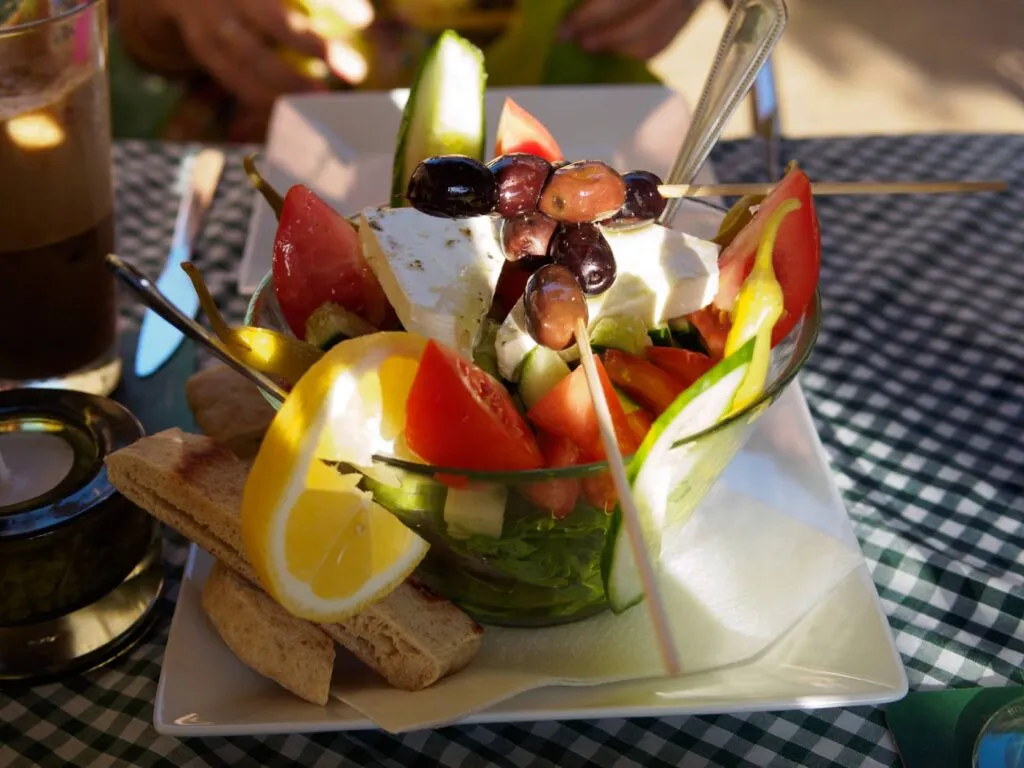 Halloumi salad at the Vineyard Taverna