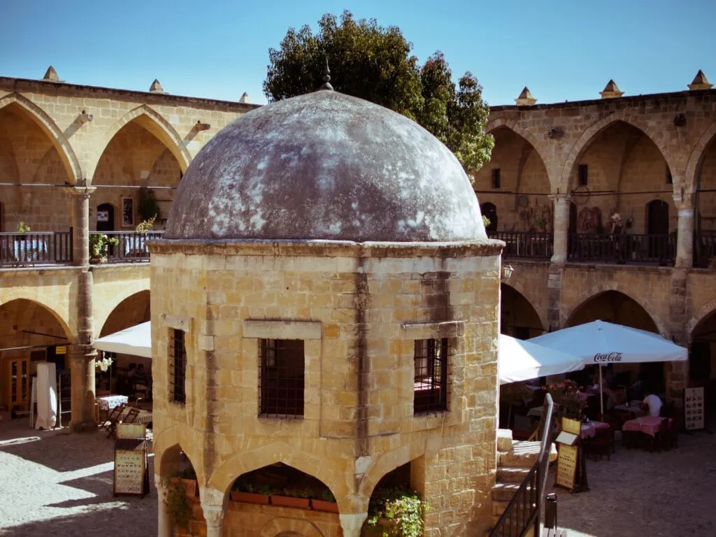 The domed mosque in the Buyuk Han courtyard