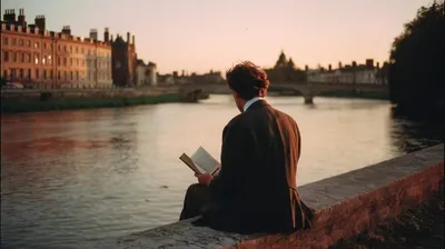 Reading by the water