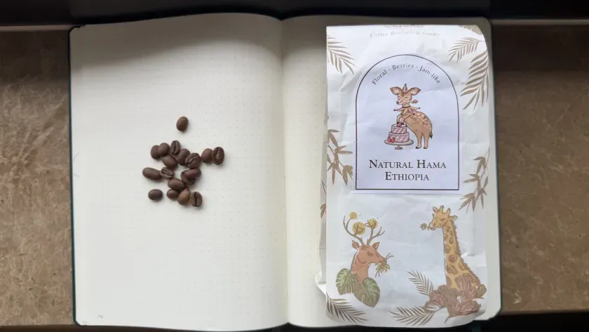 Natural Hama by BeanCurious, a coffee bag photographed for the Cup of Record archive