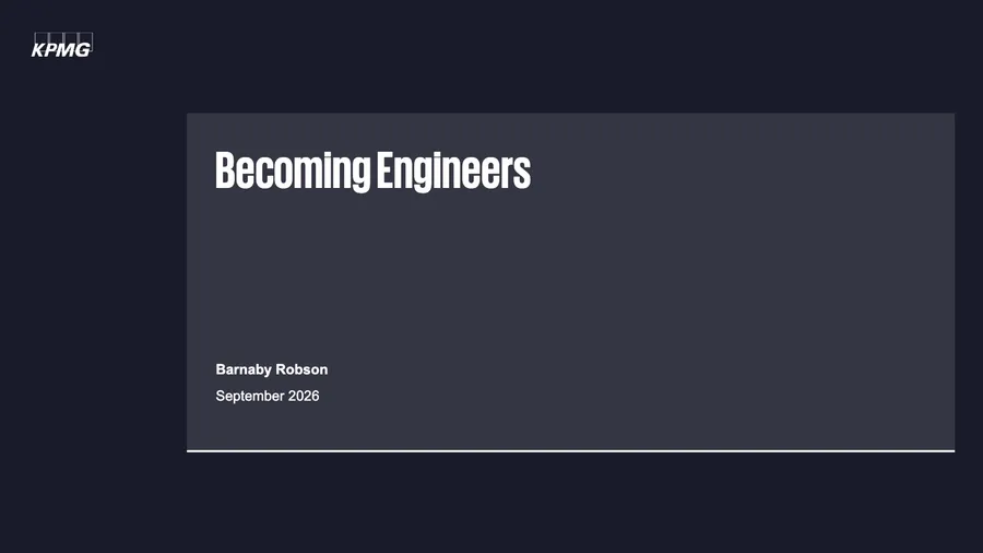 Becoming Engineers (Sep 2026) — opening slide