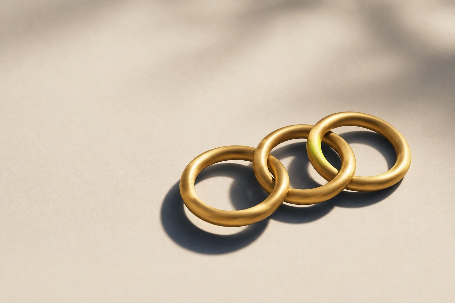 A small, trusted team — three interlocking rings in warm light