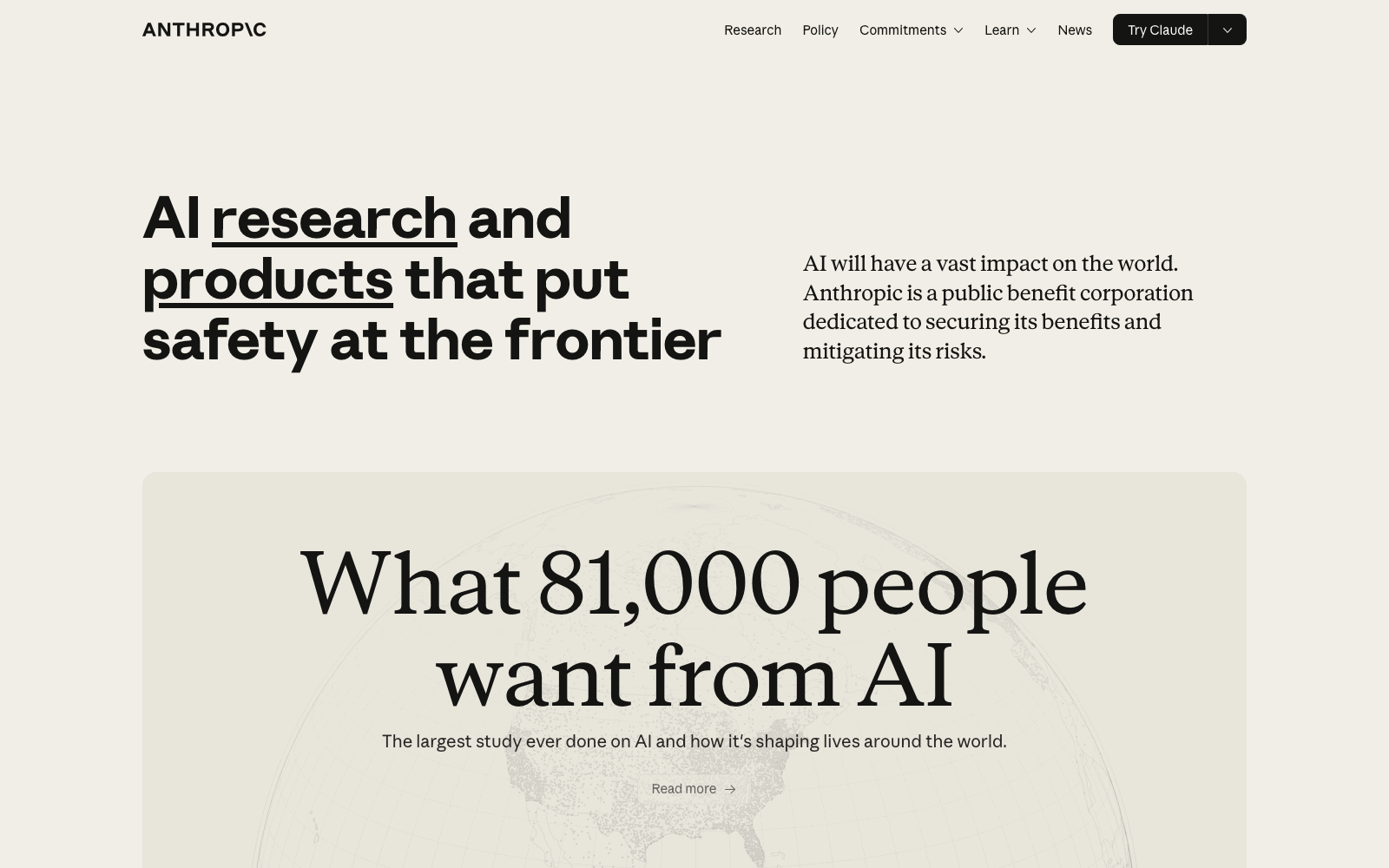 Anthropic homepage