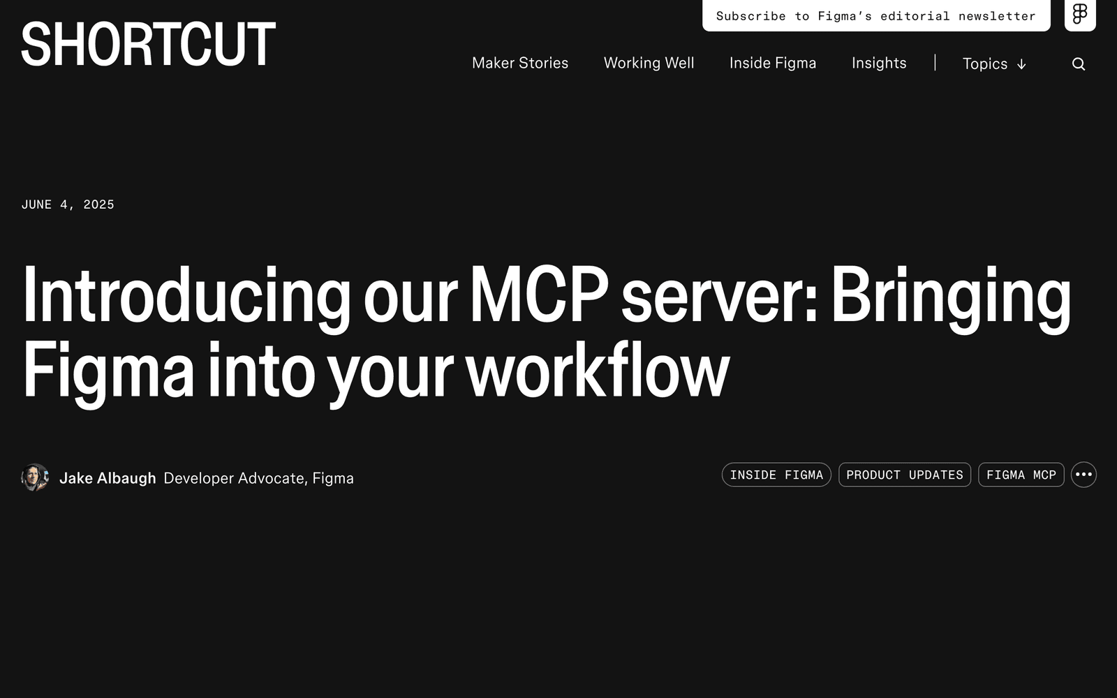 Figma MCP server announcement