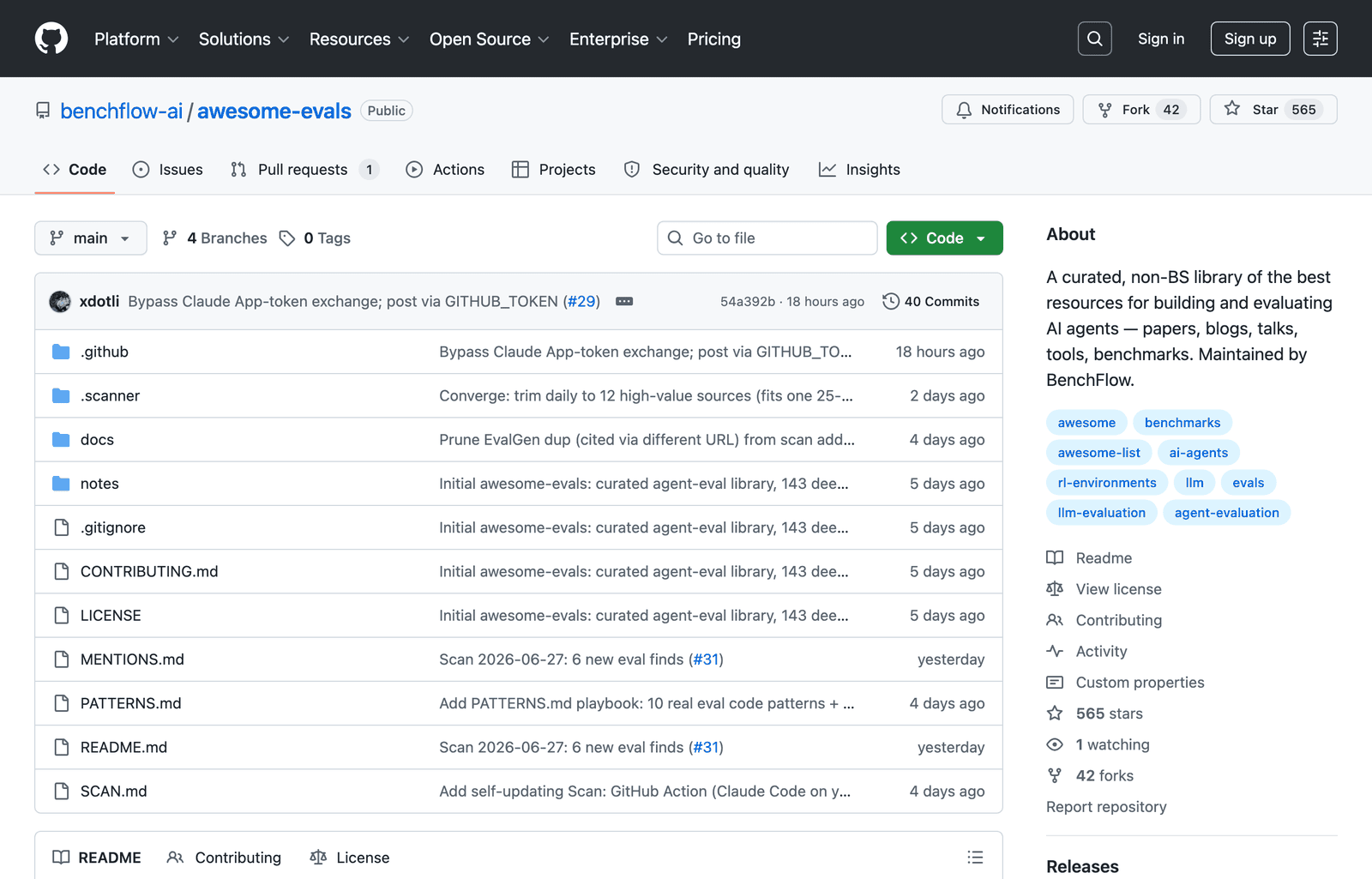 Awesome Evals GitHub repository