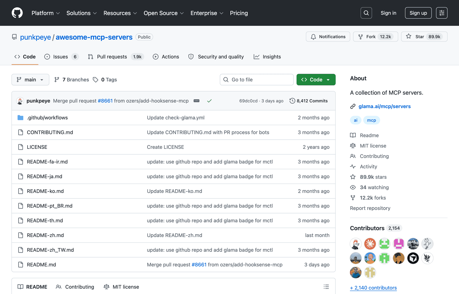 Awesome MCP Servers GitHub repository