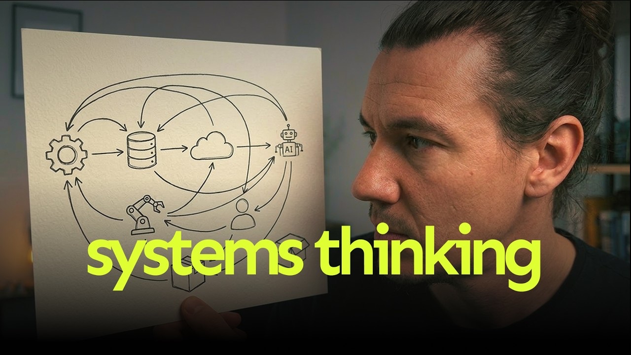 The thumbnail of Hak’s video on systems thinking