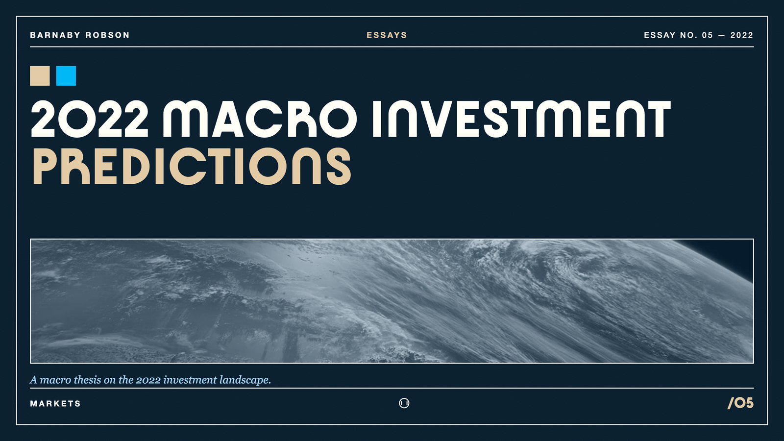 2022 Macro Investment predictions