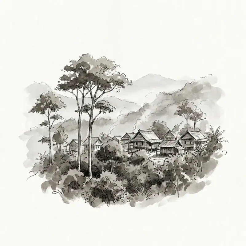 Batudulang — ink-wash illustration
