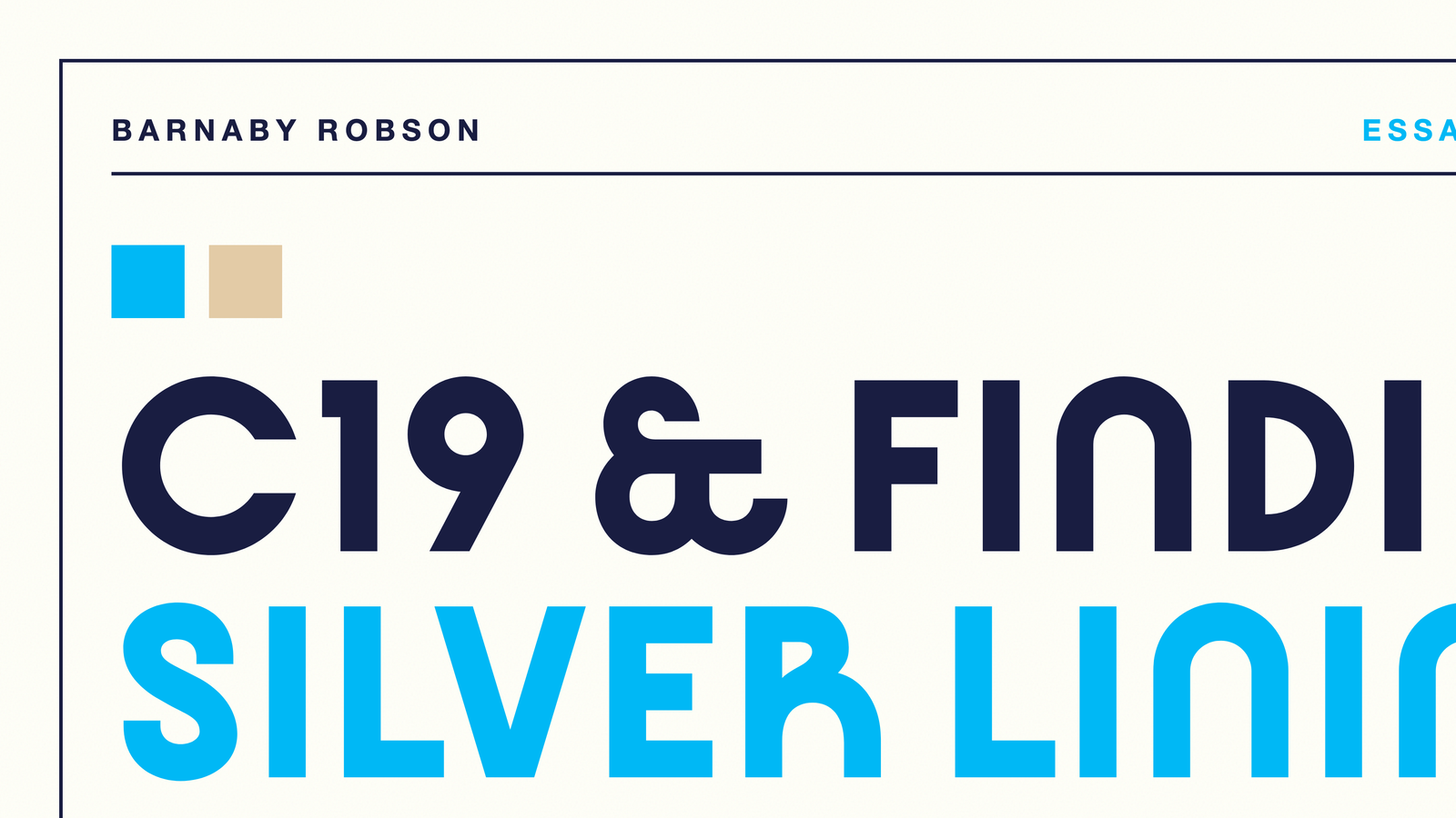C19 & finding silver linings