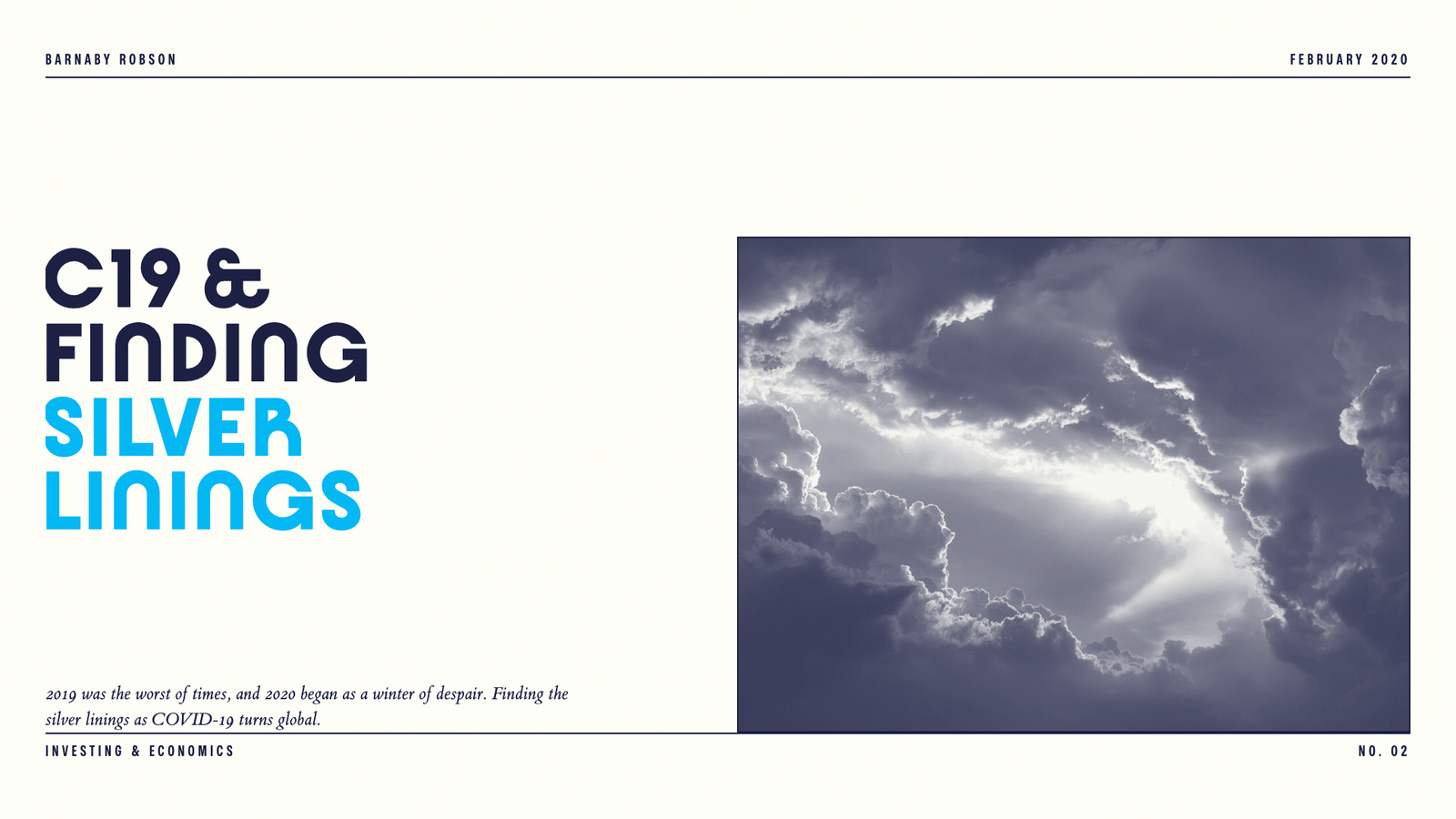 C19 & finding silver linings