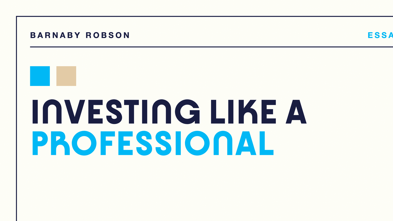 Investing like a professional