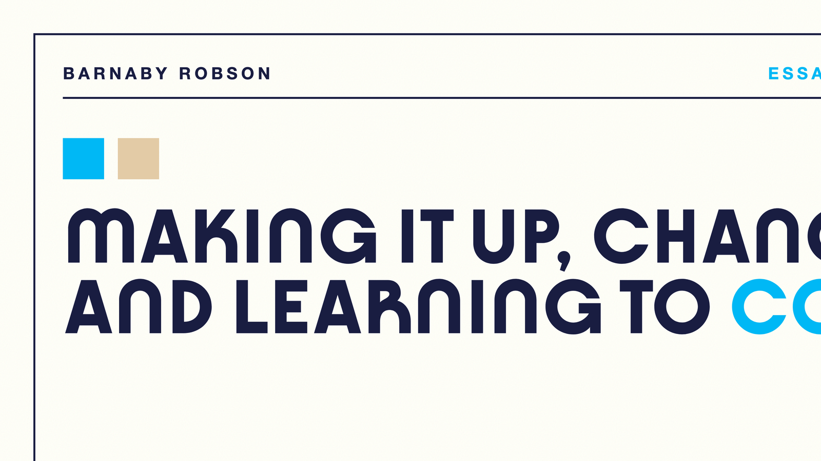 Making it up, changing my mind, and learning to COPE with AI