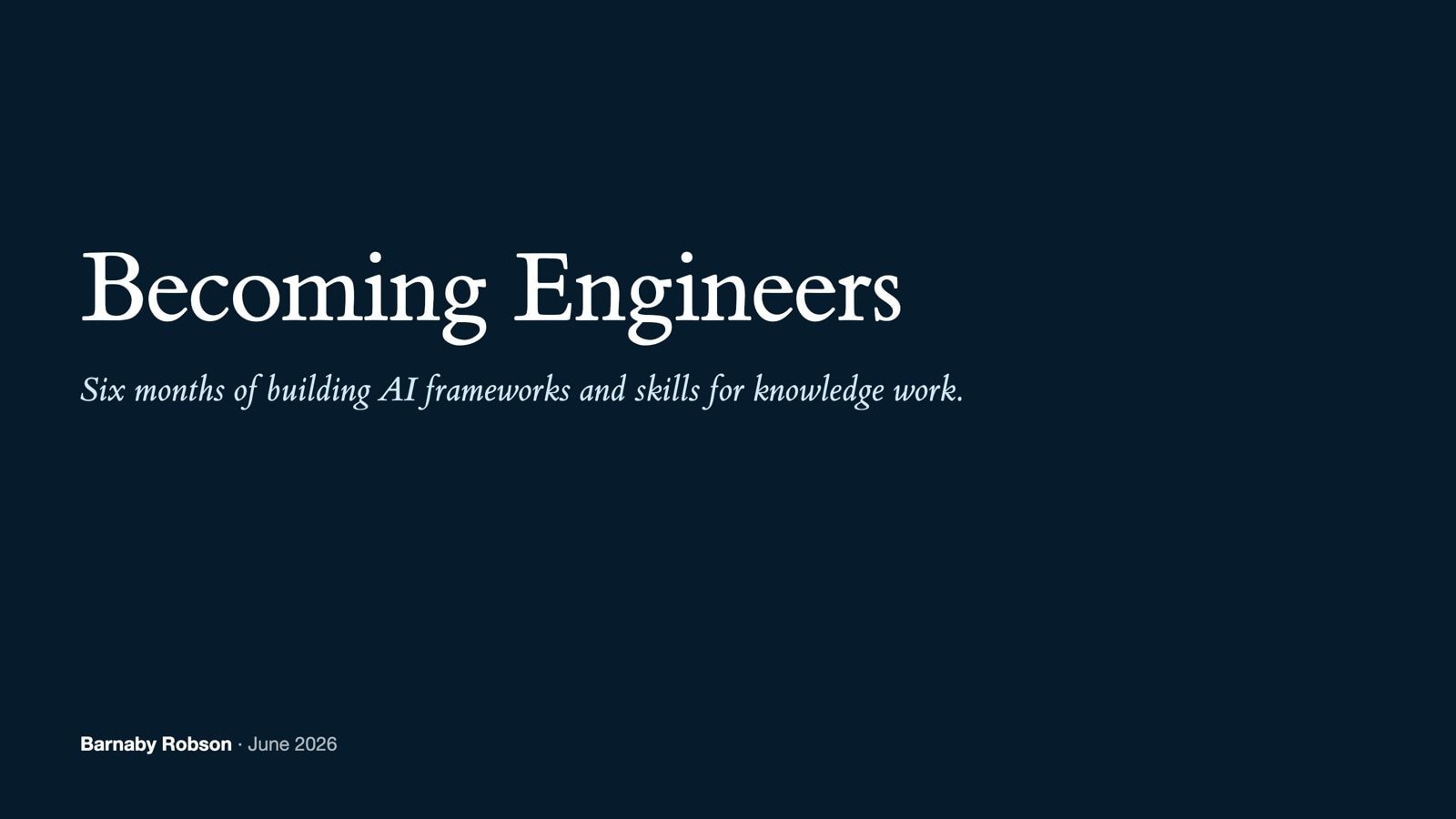 Becoming Engineers — opening slide