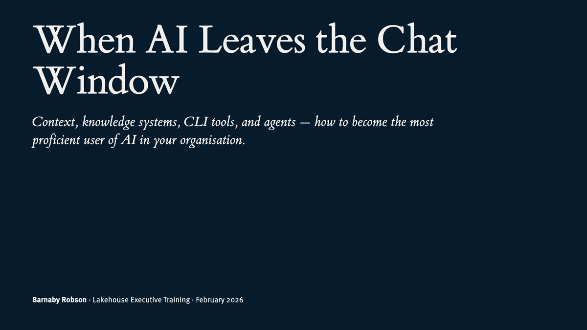 When AI Leaves the Chat Window — opening slide