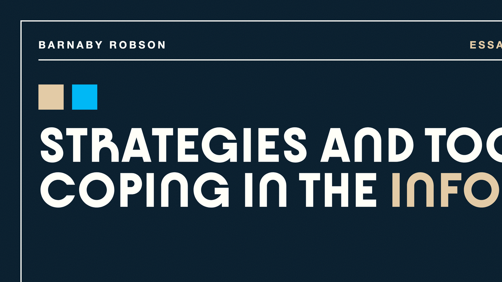 Strategies and tools for coping in the information age