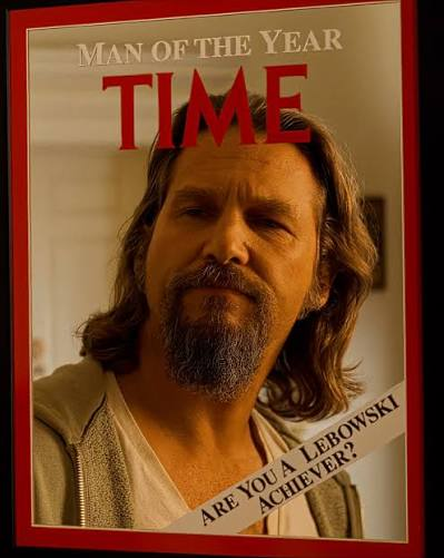 Supplied Big Lebowski image framed as TIME Man of the Year