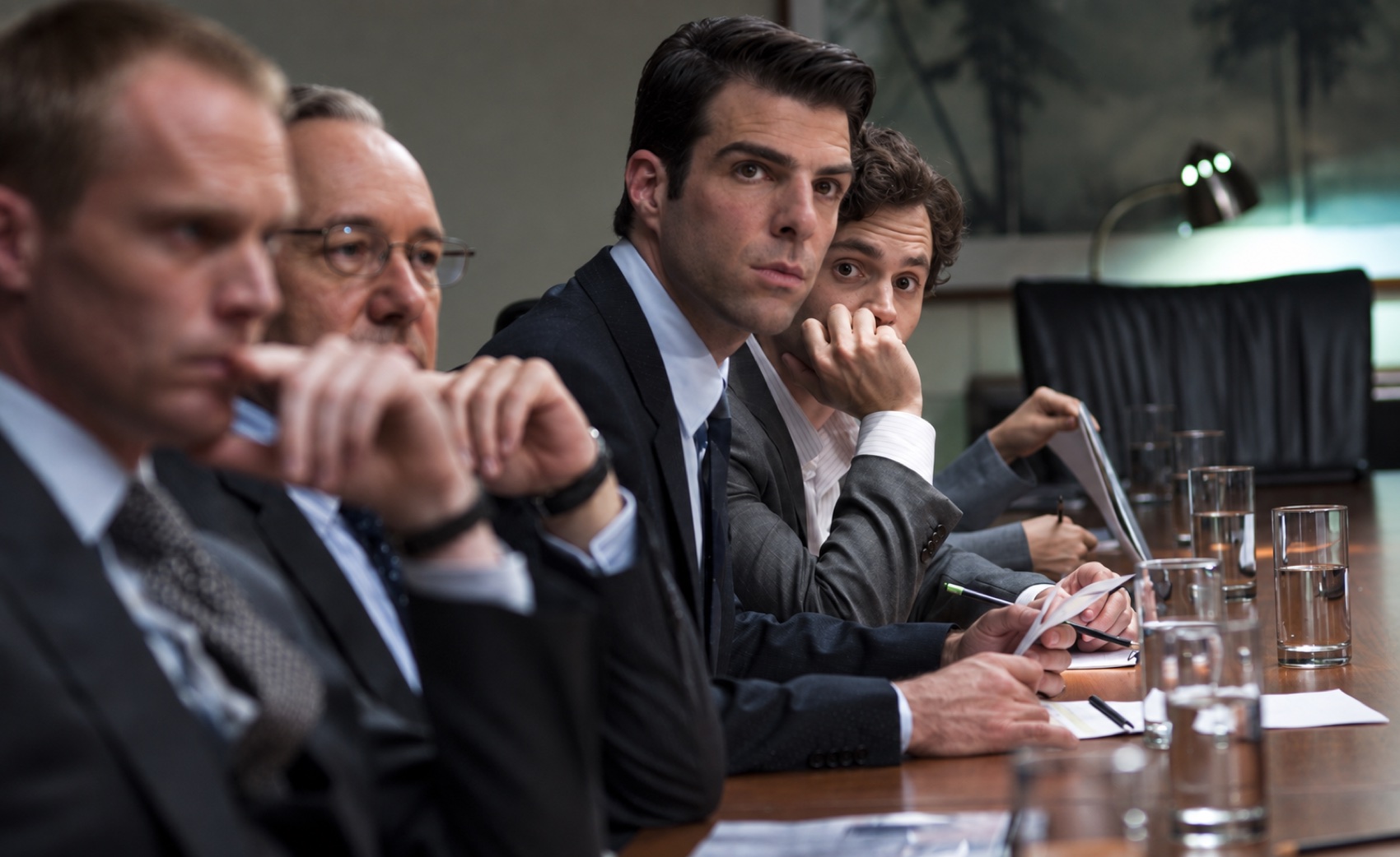 Supplied still: the overnight meeting scene from the film Margin Call